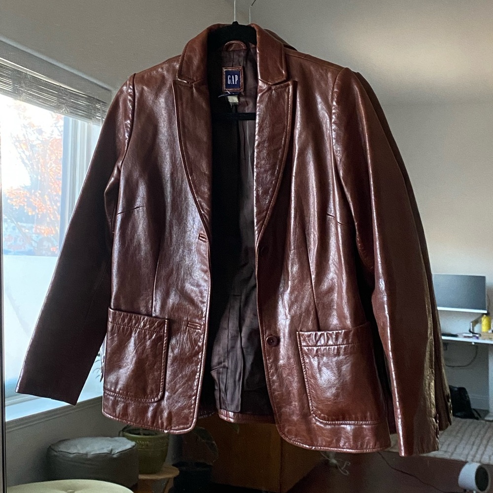 Vintage Gap brown leather blazer